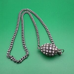 Dark Crystal Pave' Rhinestone Magnetic Orb Necklace